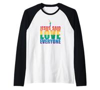 JÉSUS A Dit D'AIMER Tout Le Monde Angel Moroni Mormon LGBT Meme Manche Raglan