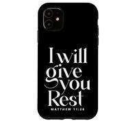 Jésus a Dit : « Je Te donnerai du Repos » (Matthieu, Verset biblique, chrétien) Coque pour iPhone 11