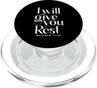 Jésus a Dit : « Je Te donnerai du Repos » (Matthieu, Verset biblique, chrétien) PopSockets PopGrip pour MagSafe