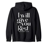 Jésus a Dit : « Je Te donnerai du Repos » (Matthieu, Verset biblique, chrétien) Sweat à Capuche