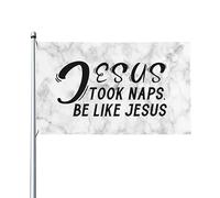 Jésus a fait des siestes comme drapeau de maison de Jésus, drapeau de 3x5 pieds sur un seul côté à l'extérieur, bannières anti-décoloration aux couleurs vives, décoration extérieure de cour
