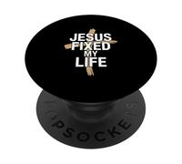 Jésus a fixé ma Vie Dieu chrétien PopSockets PopGrip Adhésif