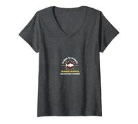 Jésus a gagné : Gagnant, dîner du Salut T-Shirt avec Col en V, Femme, Chiné Foncé, XL