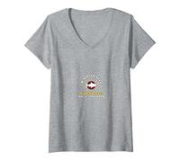 Jésus a gagné : Gagnant, dîner du Salut T-Shirt avec Col en V, Femme, Gris Chiné, L