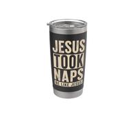Jésus a pris des siestes, soyez comme Jésus, humour chrétien drôle, religion Gobelet isotherme en acier inoxydable double paroi