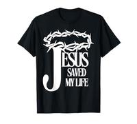 Jésus a sauvé ma vie croix chrétienne épines couronne reconnaissant T-Shirt