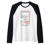 Jésus a Tout payé : reçu de l'Évangile Romains 6:23 Manche Raglan