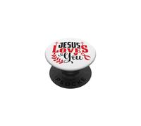Jésus Aime ce Bordel Chaud, Dieu m'aime, Vous, Hommes, Femmes PopSockets PopGrip Adhésif