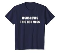 Jésus Aime ce désordre Chaud T-Shirt, Enfant, Bleu Marine, 4 Ans