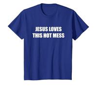 Jésus Aime ce désordre Chaud T-Shirt, Enfant, Bleu Royal, 10 Ans