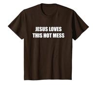 Jésus Aime ce désordre Chaud T-Shirt, Enfant, Marron, 8 Ans