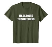 Jésus Aime ce désordre Chaud T-Shirt, Enfant, Olive, 6 Ans