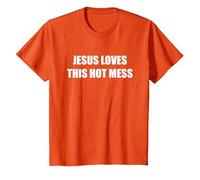 Jésus Aime ce désordre Chaud T-Shirt, Enfant, Orange, 10 Ans