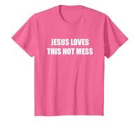 Jésus Aime ce désordre Chaud T-Shirt, Enfant, Rose Chiné, 3 Ans