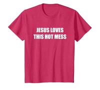 Jésus Aime ce désordre Chaud T-Shirt, Enfant, Rouge Chiné, 4 Ans