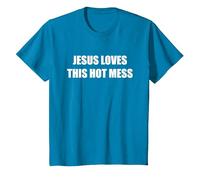 Jésus Aime ce désordre Chaud T-Shirt, Enfant, Saphir, 4 Ans