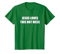 Jésus Aime ce désordre Chaud T-Shirt, Enfant, Vert Kelly, 6 Ans