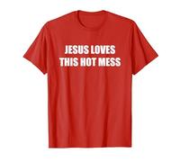 Jésus Aime ce désordre Chaud T-Shirt, Homme, Rouge, S