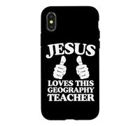 Jésus Aime ce Professeur de géographie Groupe d'église chrétienne Coque pour iPhone X/XS