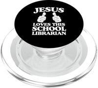 Jésus Aime Cette école bibliothécaire chrétienne culte de l'église PopSockets PopGrip pour MagSafe