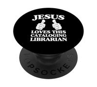 Jésus Aime Cette église chrétienne bibliothécaire catalogage PopSockets PopGrip Adhésif