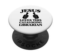Jésus Aime Cette église chrétienne bibliothécaire catalogage PopSockets PopGrip Adhésif