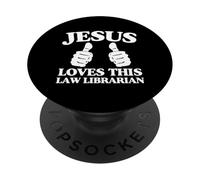 Jésus Aime Cette Loi, bibliothécaire, culte de l'église chrétienne PopSockets PopGrip Adhésif