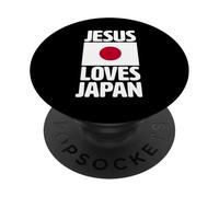 Jésus Aime Le Japon | Missionnaire Chrétien | Drapeau Japonais Dieu PopSockets PopGrip Adhésif