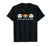 Jésus Aime Tous Ses Moutons, Dieu du défilé de la Gay Pride, Arc-en-Ciel Amusant T-Shirt