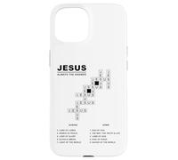 Jesus, Always The Answer - Christian Faith Crossword Puzzle Coque pour iPhone 15