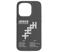 Jesus, Always The Answer - Christian Faith Crossword Puzzle Coque pour iPhone 15 Pro