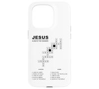 Jesus, Always The Answer - Christian Faith Crossword Puzzle Coque pour iPhone 15 Pro