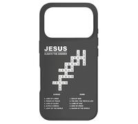 Jesus, Always The Answer - Christian Faith Crossword Puzzle Coque pour iPhone 17 Pro