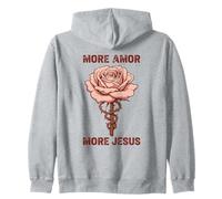 Jésus Amour Foi Rose épine Symbole Religieux chrétien Sweat à Capuche