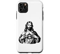 Jesus Anarchy Punk Rock, Signe de l'anarchie Jésus-Christ, T-Shirt Dieu Coque pour iPhone 11 Pro Max