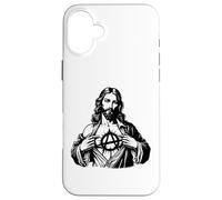 Jesus Anarchy Punk Rock, Signe de l'anarchie Jésus-Christ, T-Shirt Dieu Coque pour iPhone 16 Plus