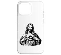 Jesus Anarchy Punk Rock, Signe de l'anarchie Jésus-Christ, T-Shirt Dieu Coque pour iPhone 16 Pro Max