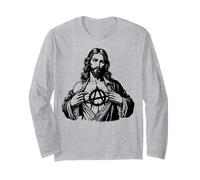 Jesus Anarchy Punk Rock, Signe de l'anarchie Jésus-Christ, T-Shirt Dieu Manche Longue