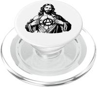 Jesus Anarchy Punk Rock, Signe de l'anarchie Jésus-Christ, T-Shirt Dieu PopSockets PopGrip pour MagSafe