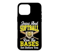 Jesus and Softball Run The Bases Set Before You Coque pour iPhone 16 Pro Max