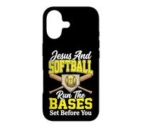 Jesus and Softball Run The Bases Set Before You Coque pour iPhone 17