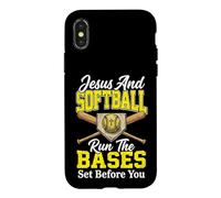 Jesus and Softball Run The Bases Set Before You Coque pour iPhone X/XS