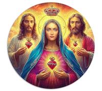 Jésus Ascension 1000 Pièces Puzzle pour Adultes Et Enfan Puzzle Rond Décoration Moderne Jeu Cadeau Unique 1000pcs (67.5x67.5cm)