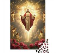 Jesus Ascension Angels 1000Pc Adult Jigsaws Jesus in Radiant Light for Adults Challenging & Brainteasing Puzzle Games 38x26cm 1000pcs