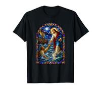 Jésus atteint Pierre sur l'eau Mosaïque Gothique Art sacré T-Shirt