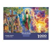 Jésus au Paradis 1000 Pièce Ville Mary Stock De Cartes Premium Jeu De Puzzle Puzzles pour Adultes Défi du Jeu Éduchatif Joyeux Cadeau Pack De Valeur 70x50cm/1000pcs