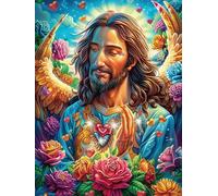 Jésus au Sacré-Cœur 1000 Pieces Casse-tête Expert Confirmé en Carton sans Déformation Contes de fées Animaux et Plantes Très Difficile Niveau Expert Jeu De Société Collection Cadeau Premium 1000 PCS