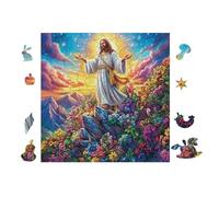 Jésus aux Bras Ouverts 100 Pieces Casse-tête Adulte en Voitureton Rigide sans Déformation Jeu De Société Famille Très Difficile Cadeau Noël Qualité Premium Pas Cher 28x28cm