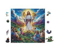 Jésus aux Bras Ouverts 100 Pieces Casse-tête Créatif en Voitureton Épais Rigide Difficulté Moyenne Activité Hommeuelle Loisir Créatif Cadeau Noël Qualité Premium 28x28cm