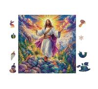 Jésus aux Bras Ouverts 100 Pièces Puzzle Adulte en Voitureton sans Déformation Très Difficile Anti-Stress Jeu De Société Idée Cadeau Anniversaire Rapport Premium 28x28cm